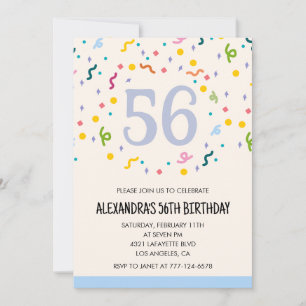 Invitaciones sencillas de cumpleaños número 56 Con