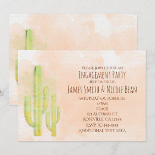 Invitaciones Sencillas del Suroeste con Cactus a l