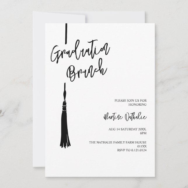 invitaciones sencillas para brunch de fiesta de gr (Anverso)