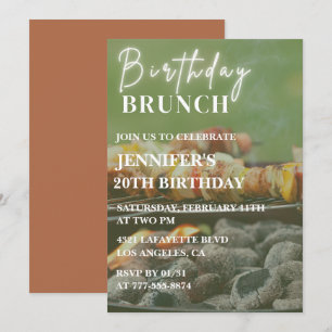 Invitaciones sencillas para cumpleaños 20 BBQ Pati