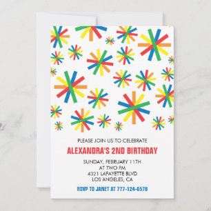 Invitaciones sencillas para cumpleaños 2 Confeti 