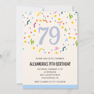Invitaciones sencillas para cumpleaños 79 Confeti 
