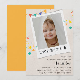 Invitaciones sencillas para cumpleaños número 5 de