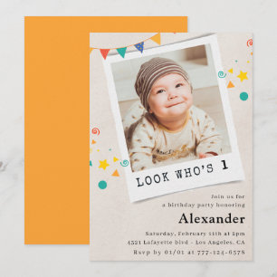 Invitaciones sencillas para el 1er cumpleaños Niño