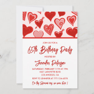 Invitaciones sencillas para su 65 cumpleaños para 