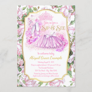 Invitaciones Shabby Rose Tutu Princess para Sip an