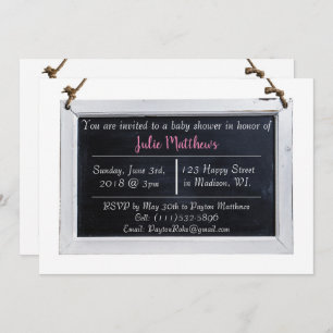 Invitaciones simples a Chalkboard Baby Shower