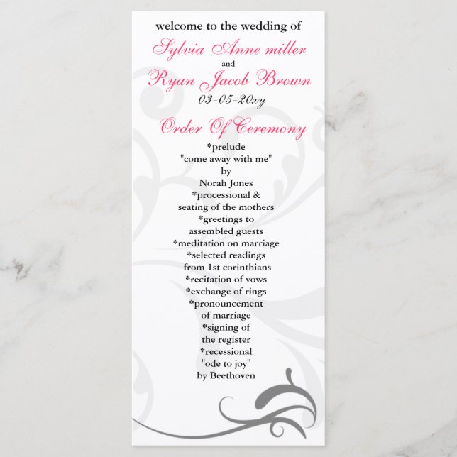 Invitaciones simples a la boda blanca y negra (Anverso)