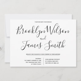 Invitaciones simples a la boda de guiones