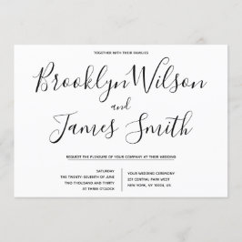 Invitaciones simples a la boda de guiones