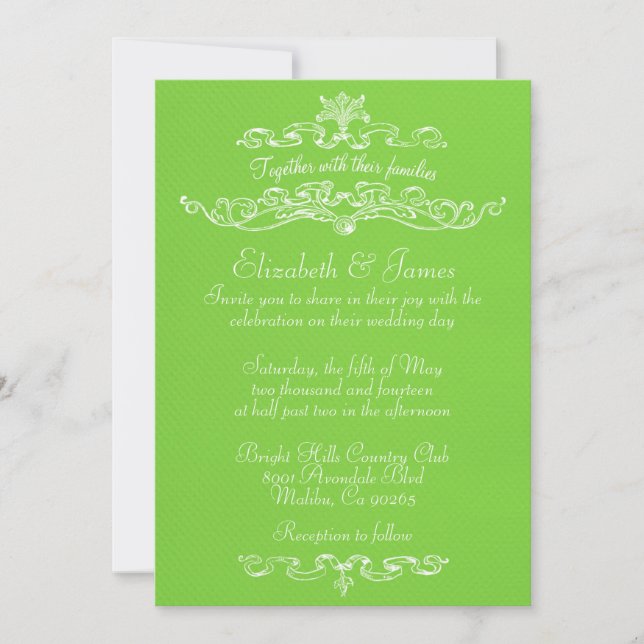 Invitaciones simples a la boda de lima de lujo (Anverso)