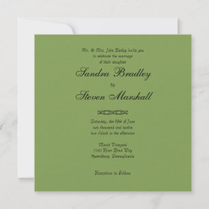 Invitaciones simples a la boda verde de espárragos