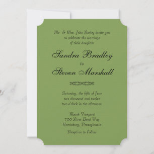 Invitaciones simples a la boda verde de espárragos