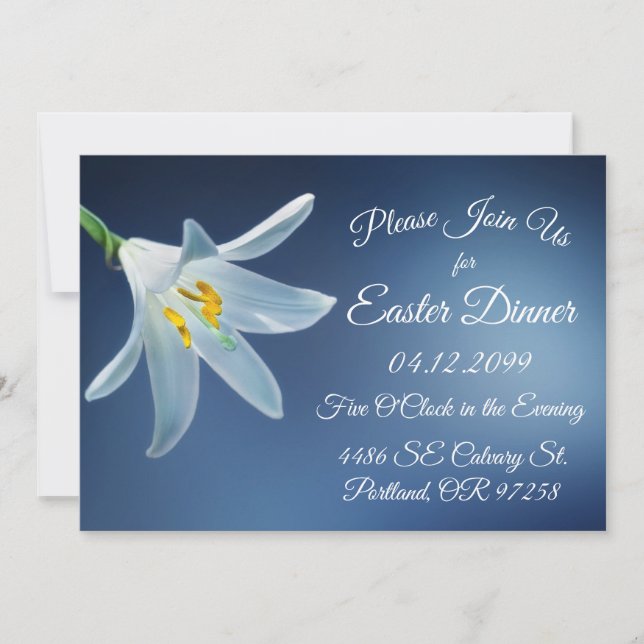 Invitaciones simples a la cena de Semana Santa (Anverso)