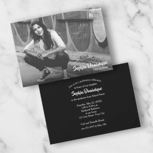Invitaciones simples a la fiesta de graduación de 