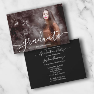 Invitaciones simples a la fiesta de graduación de 