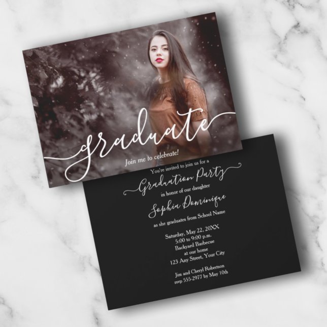Invitaciones simples a la fiesta de graduación de  (Subido por el creador)