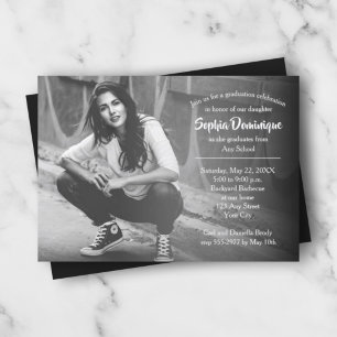 Invitaciones simples a la fiesta de graduación de 