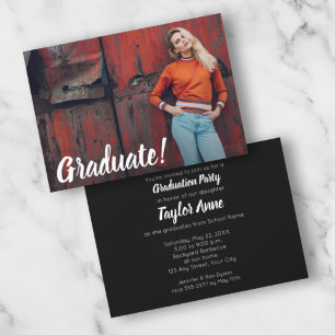 Invitaciones simples a la fiesta de graduación de 