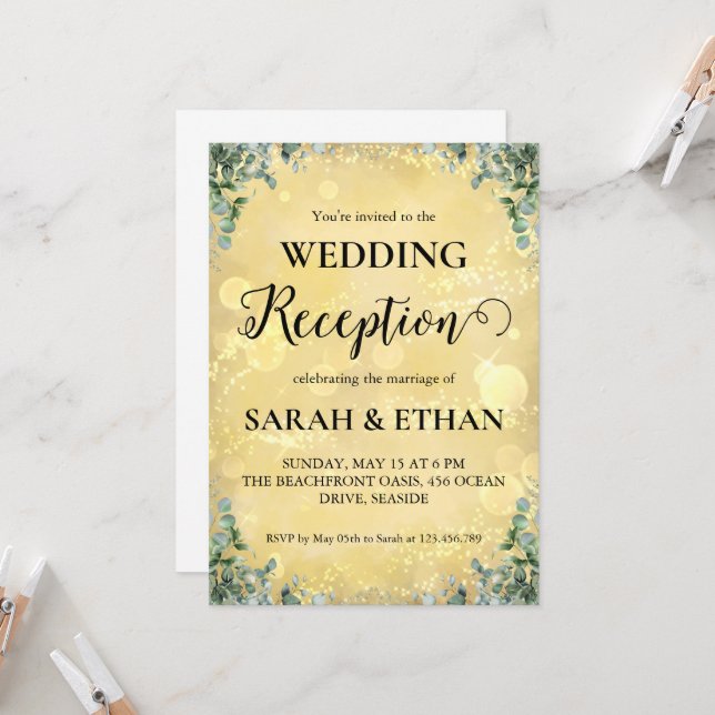 invitaciones simples a la recepción de bodas de eu (Anverso/Reverso In Situ)