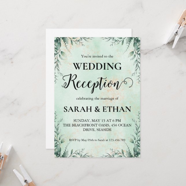 invitaciones simples a la recepción de bodas de eu (Anverso/Reverso In Situ)