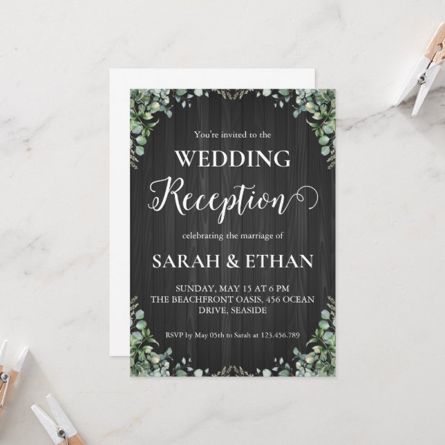 invitaciones simples a la recepción de bodas de eu (Anverso/Reverso In Situ)