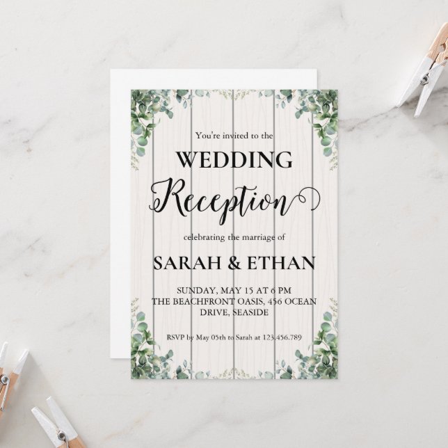 invitaciones simples a la recepción de bodas de eu (Anverso/Reverso In Situ)