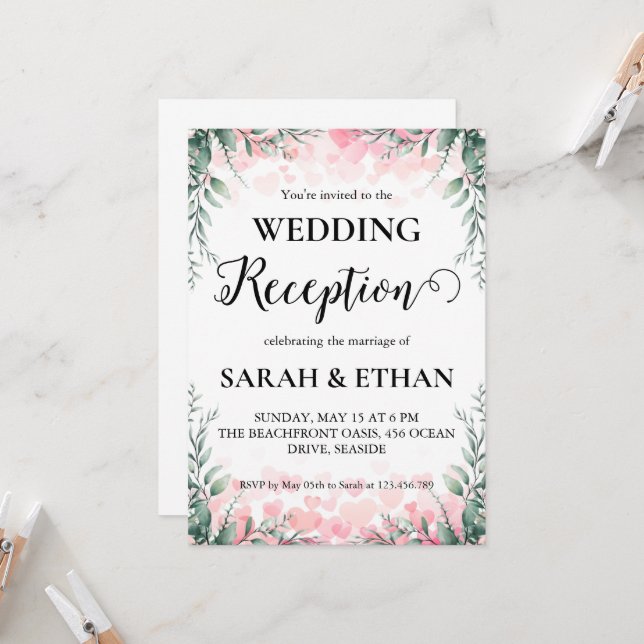 invitaciones simples a la recepción de bodas de eu (Anverso/Reverso In Situ)