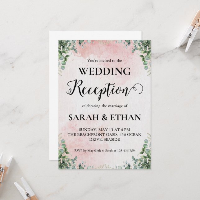 invitaciones simples a la recepción de bodas de eu (Anverso/Reverso In Situ)
