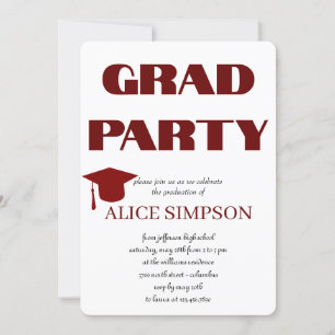 Invitaciones simples a una fiesta de graduación
