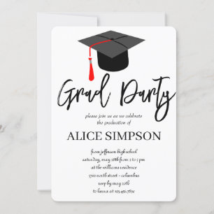 Invitaciones simples a una fiesta de graduación