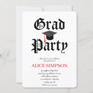 Invitaciones simples a una fiesta de graduación