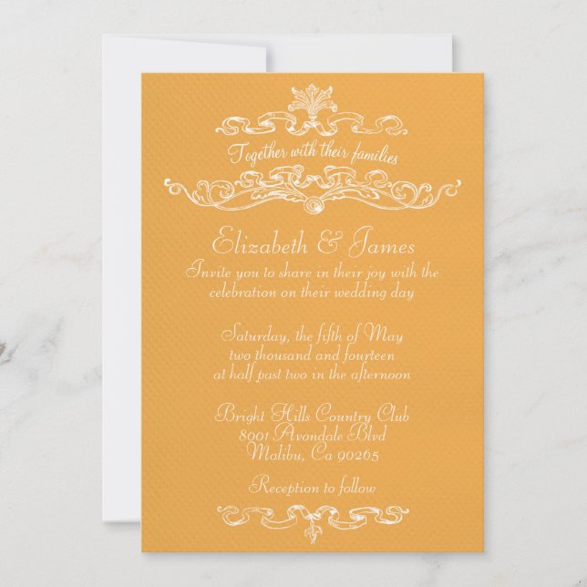 Invitaciones simples de Boda de Oro de Lujo (Anverso)
