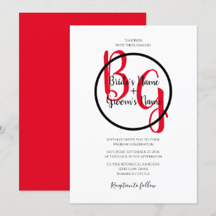 Invitaciones simples de boda personalizadas de Ini