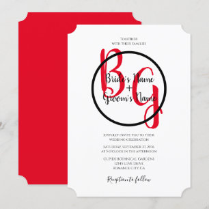 Invitaciones simples de boda personalizadas de Ini