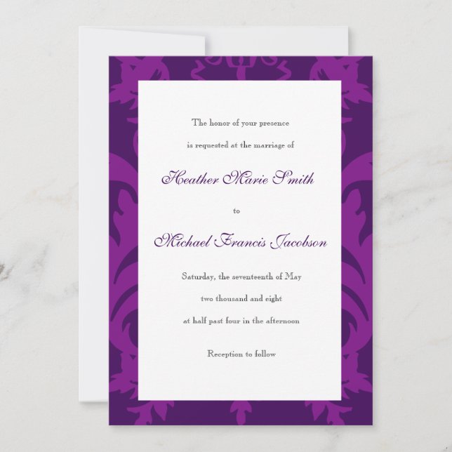 Invitaciones simples de bodas de eclosión de Damas (Anverso)