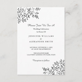 Invitaciones simples de bodas de naturaleza gris