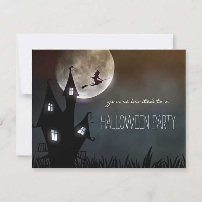Invitaciones simples de fiesta de Halloween para n (Anverso)