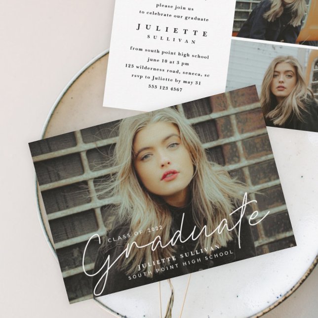Invitaciones simples de graduación de fotos de scr (Subido por el creador)