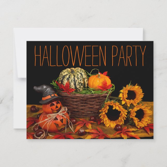 Invitaciones simples de la fiesta de Halloween (Anverso)