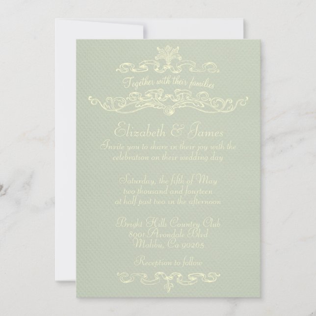 Invitaciones simples de matrimonio formal (Anverso)