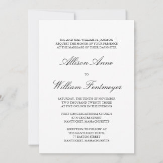 Invitaciones simples de matrimonio, tradicionales 