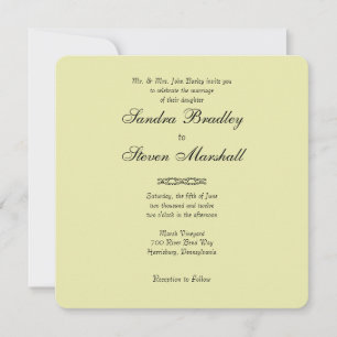Invitaciones simples muy ligeras de la boda amaril