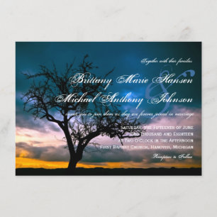 Invitaciones solitarias de la boda del país de la