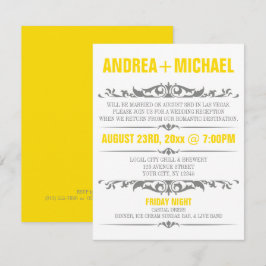 Invitaciones SOLO para Recepción de Boda Amarillo 