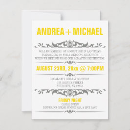 Invitaciones SOLO para recepción de boda en amaril