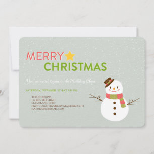 Invitaciones sonrientes a fiestas navideñas de Sno