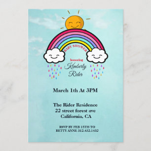 Invitaciones sonrientes a la ducha de bebé a la lu