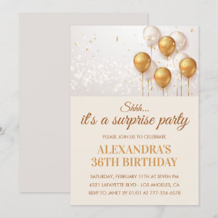 Invitaciones sorpresa para cumpleaños 36 de oro
