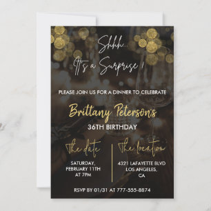 Invitaciones sorpresa para cumpleaños 36 Glam Glit